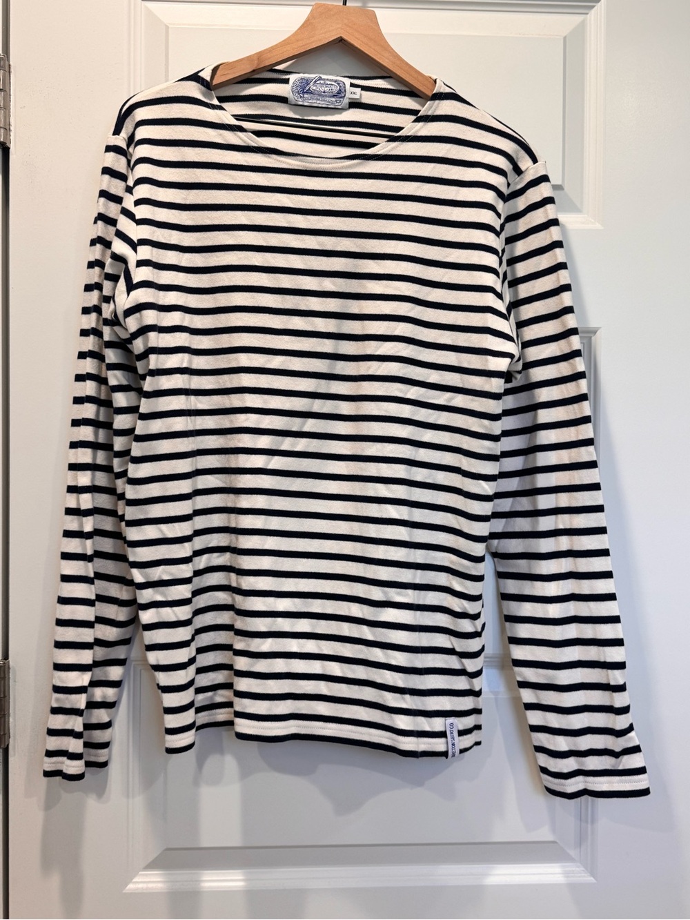 Striped Long Sleeve Tee - Dark Navy & White